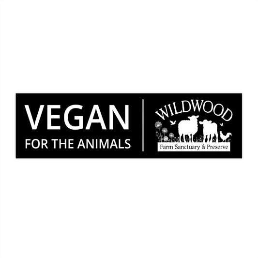 Vegan for the Animals bumper sticker - black