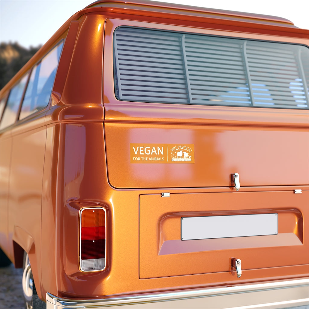 Vegan for the Animals bumper sticker - orange