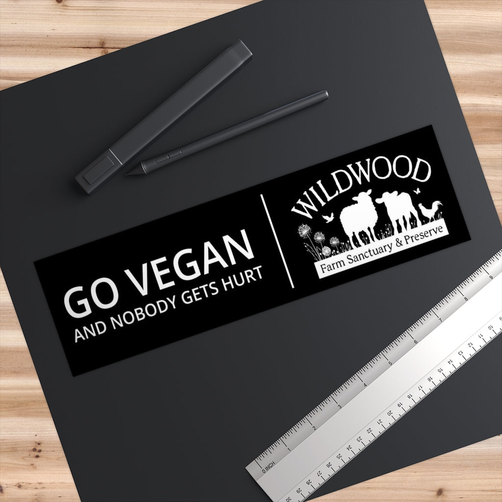 Go Vegan bumper sticker - black