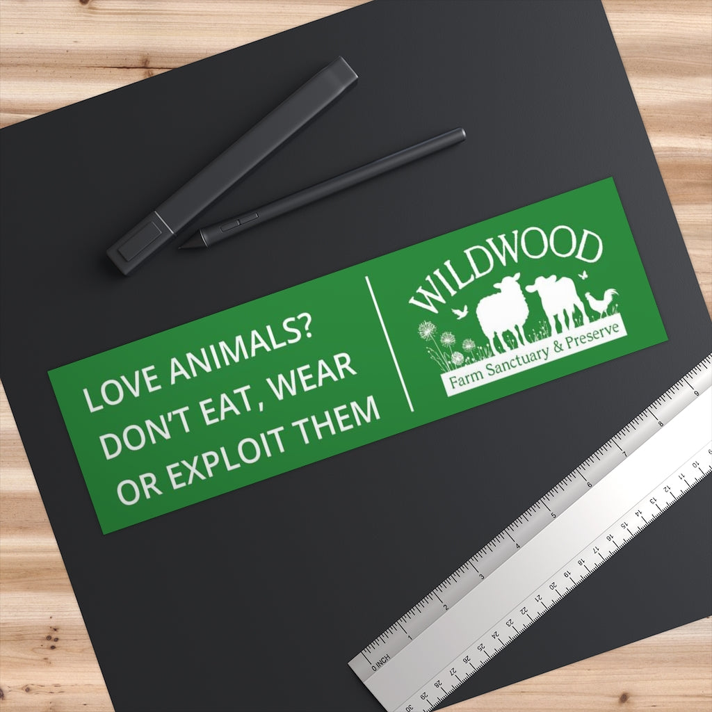 Love Animals bumper sticker - green